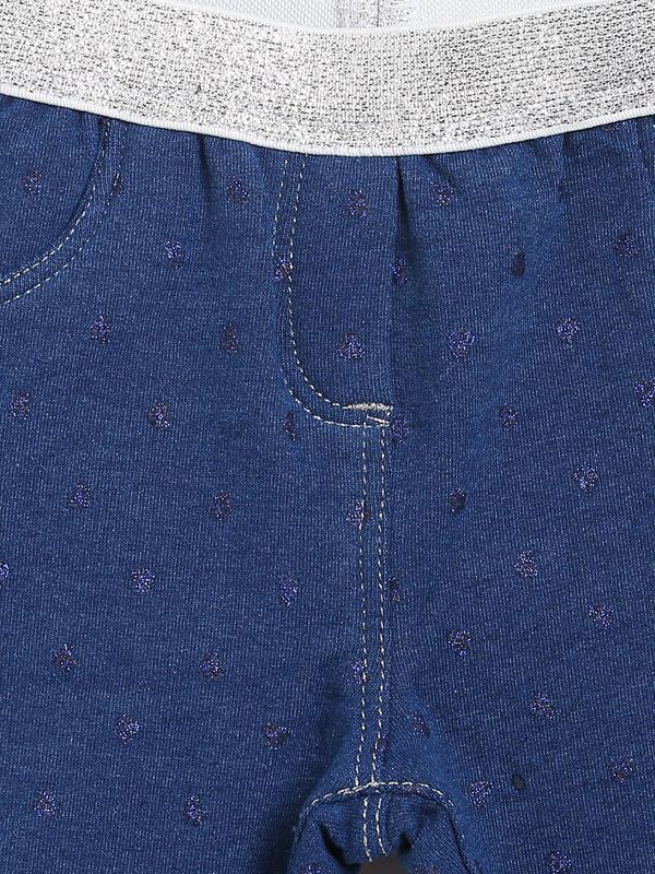 Stretch Denim With Glitter Waistband -Mid Blue image number 2